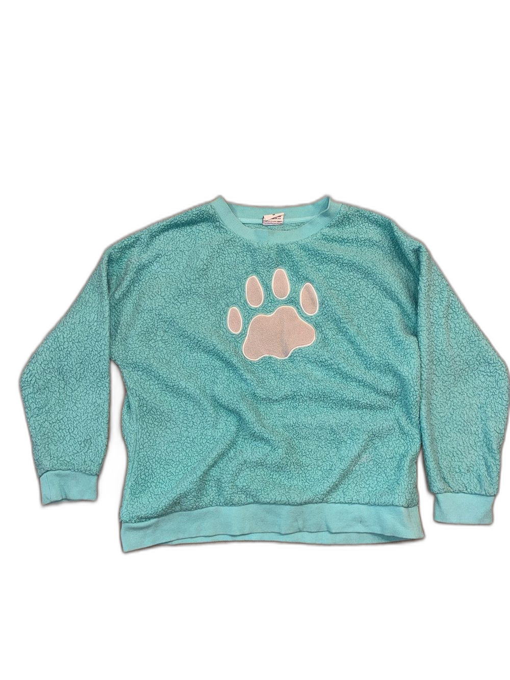 The Animal Rescue Site Turquoise Paw Print Sweatshirt M